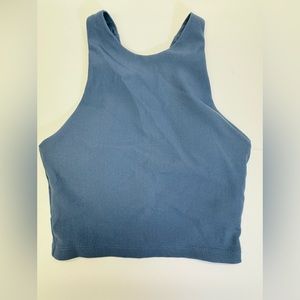 Kyodan women's cropped Blue activewear tank built in bra size XS